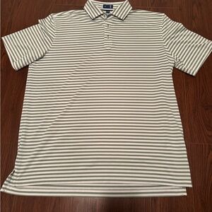 Stitch Golf Striped Polo Shirt - Green and White